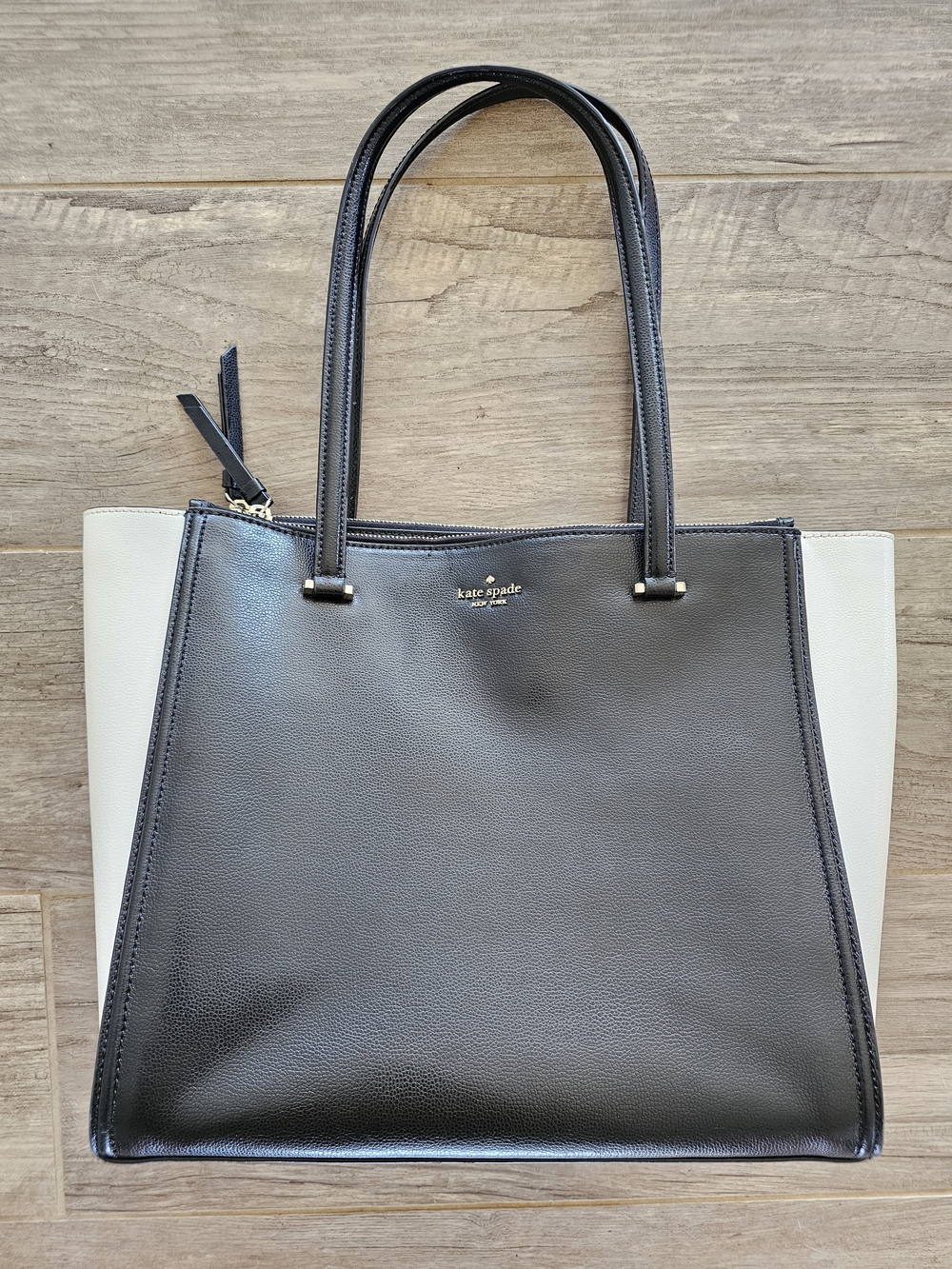 Kate spade Black and White Two-Tone Leather Tote